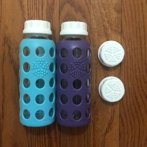 Life Factory 9oz glass water bottles bundle of 2